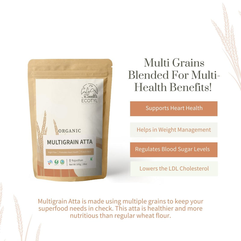 Buy Organic Multigrain Atta - Set of 2 (500 g Each) | Shop Verified Sustainable Cooking & Baking Supplies on Brown Living™