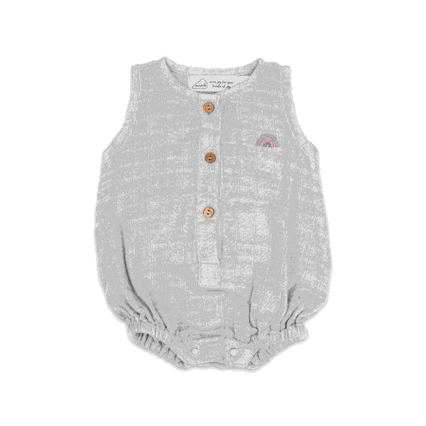 Buy Organic Muslin Baby Romper - Grey | Shop Verified Sustainable Kids Rompers on Brown Living™