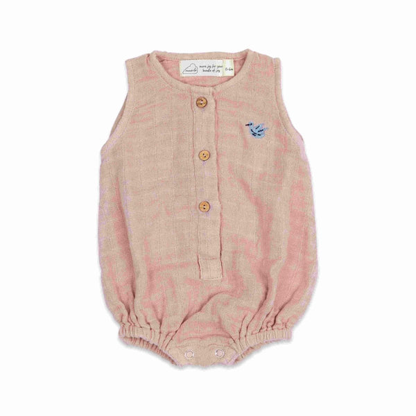 Buy Organic Muslin Baby Romper - Old Rose | Shop Verified Sustainable Kids Rompers on Brown Living™