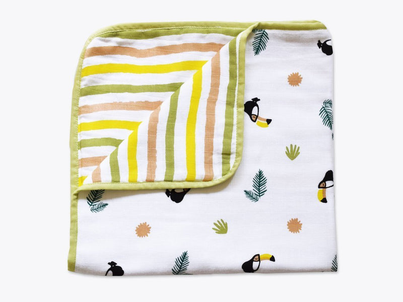 Buy Organic Muslin Cot Bedding Set Tropical Toucan | Shop Verified Sustainable Baby Bed Protectors on Brown Living™