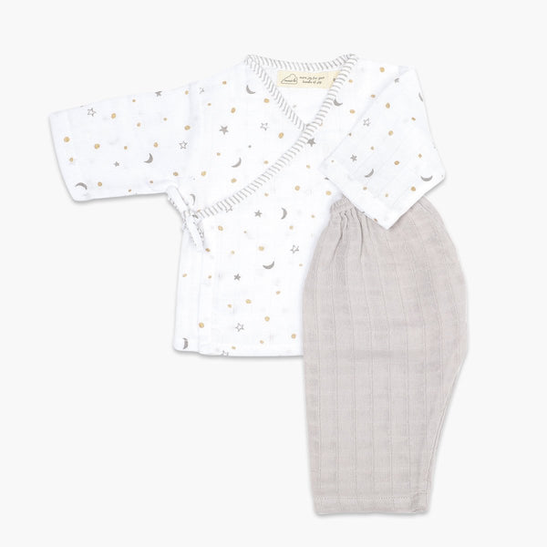 Buy Organic Muslin Kimono Lounge Set - Starry Night Metallic | Shop Verified Sustainable Kids Daywear Sets on Brown Living™