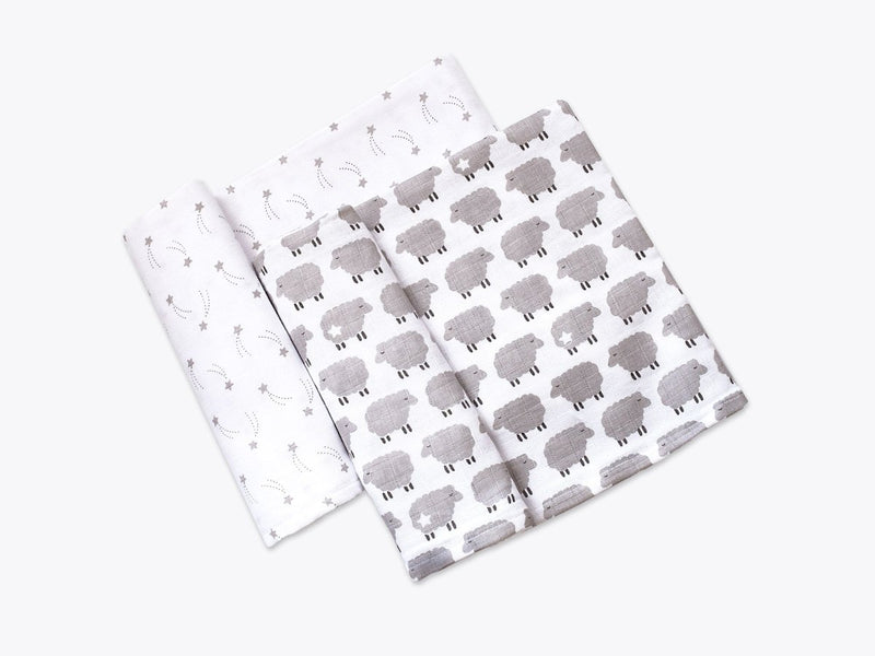 Buy Organic Muslin Swaddles Set of 2 - Counting Sheep | Shop Verified Sustainable Baby Swaddle on Brown Living™