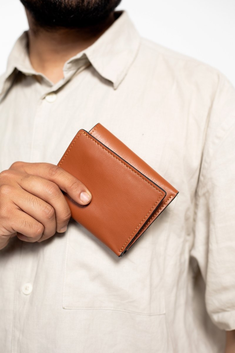 Buy Oxylus (Gingerbread) | Mens Wallet made of Apple Leather | Vegan | Shop Verified Sustainable Mens Wallet on Brown Living™