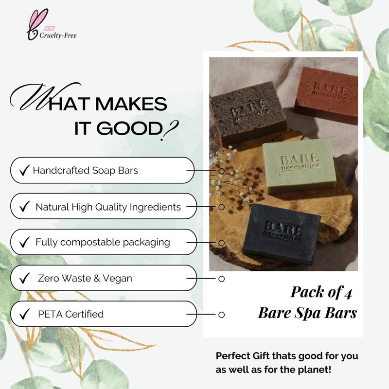 Buy Pack of 4 Bare Spa Bars | Shop Verified Sustainable Body Soap on Brown Living™