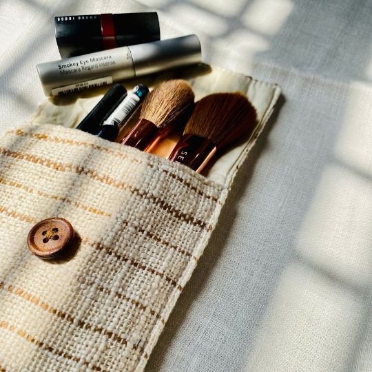 Buy Pai - Beige and Brown Handwoven Pouch | Hemp Cotton Blend | Shop Verified Sustainable Organizers & Planners on Brown Living™