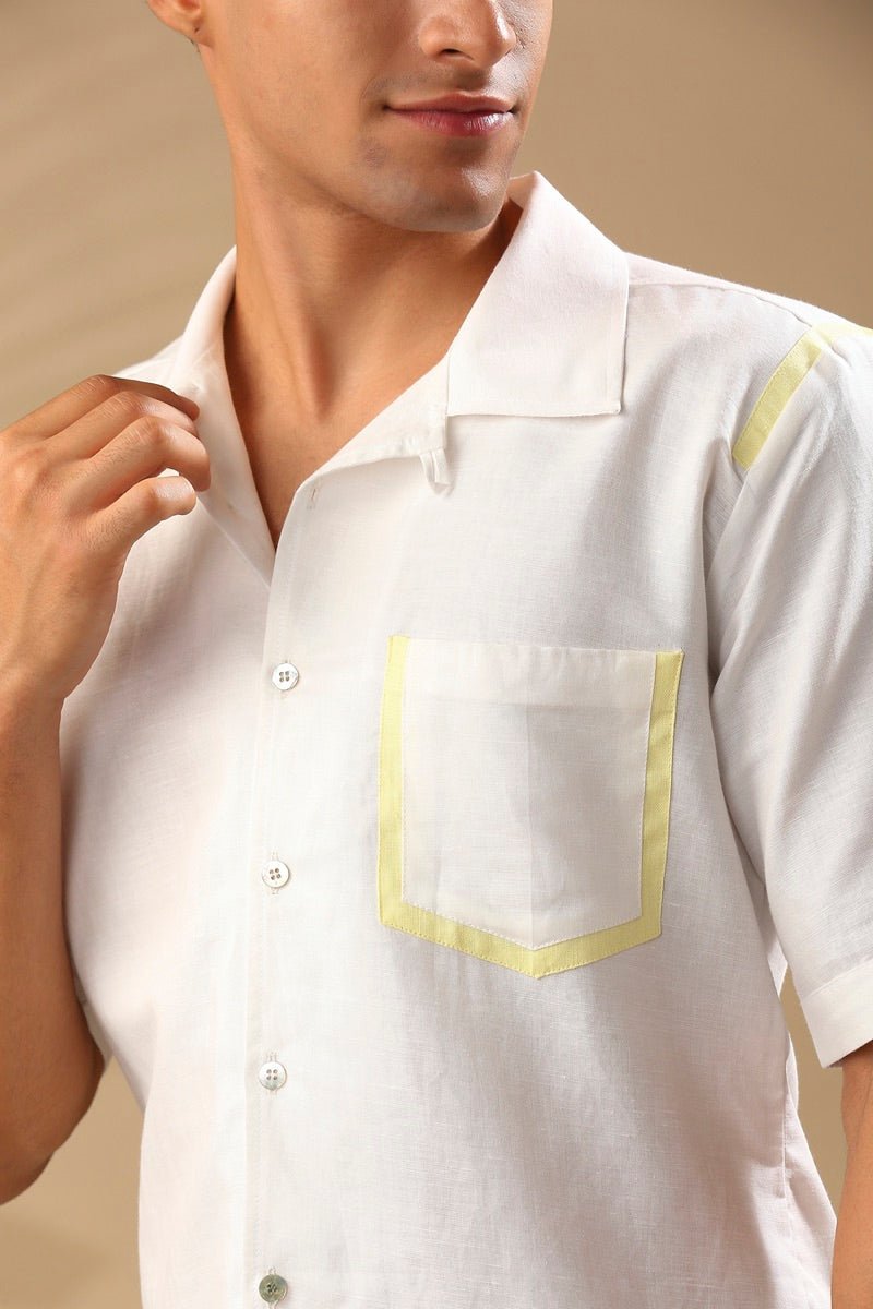 Buy Palm Resort Collar Shirt - White | Shop Verified Sustainable Mens Shirt on Brown Living™