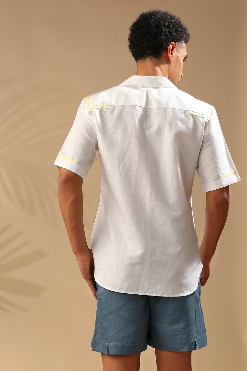 Buy Palm Resort Collar Shirt - White | Shop Verified Sustainable Mens Shirt on Brown Living™