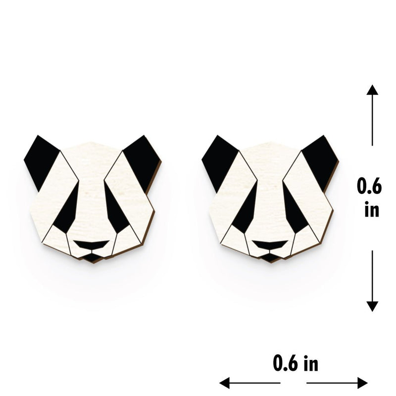 Buy Panda Hand Painted Wooden Earring | Shop Verified Sustainable Womens earrings on Brown Living™