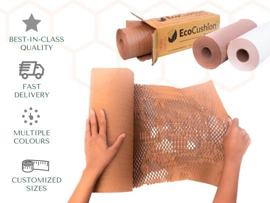 Buy Paper Bubble Wrap | Length 50M | Honeycomb Packaging | Shop Verified Sustainable Packing Materials on Brown Living™