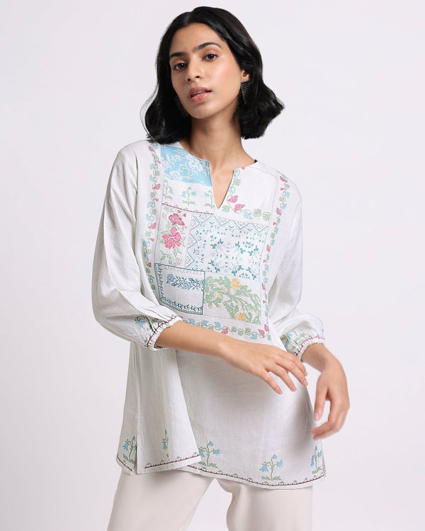 Buy Patchwork Linen Blouse | Shop Verified Sustainable Products on Brown Living