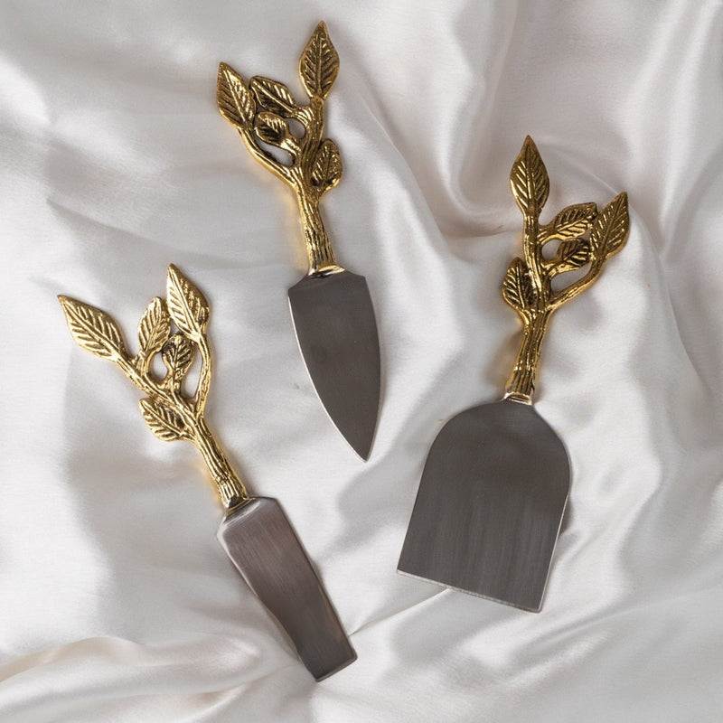 Buy Patram Brass Cheese Knife Set | Shop Verified Sustainable Gift Hampers on Brown Living™