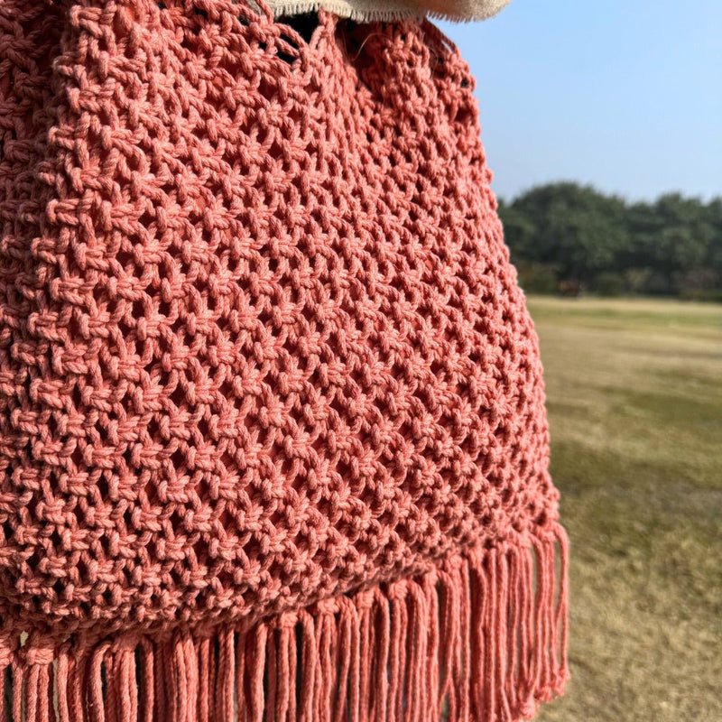 Peach Hobo Handmade Bag | Verified Sustainable Womens Handbag on Brown Living™