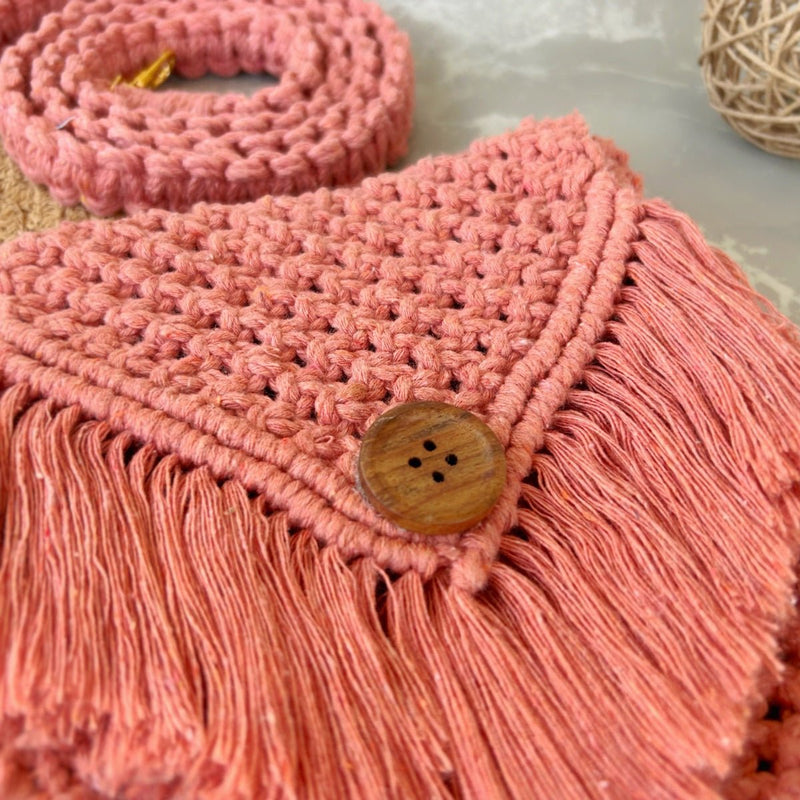 Peach Macrame Mobile Sling Bag | Verified Sustainable Bags on Brown Living™