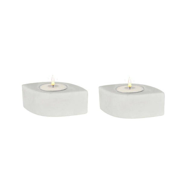 Buy Pearl White Eye T-Lite Holders - Set of 2 - Tea Lights | Shop Verified Sustainable Candles & Fragrances on Brown Living™