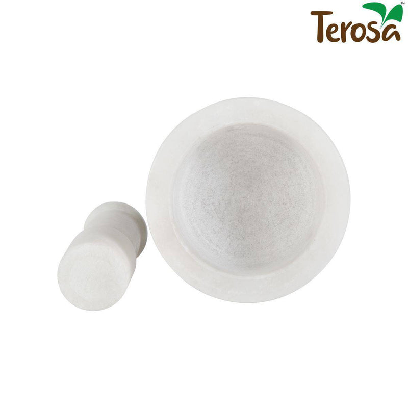 Buy Pearl White Mortar & Pestle Set or Idi Kallu - 4 Inch - Marble | Shop Verified Sustainable Kitchen Tools on Brown Living™