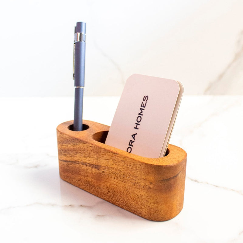 Buy Pen Card Acacia Wood Holder | Shop Verified Sustainable Products on Brown Living