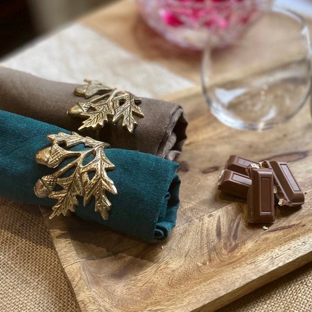 Buy Phool Napkin Rings | Brass Table Decor | Handcrafted | Shop Verified Sustainable Table Decor on Brown Living™