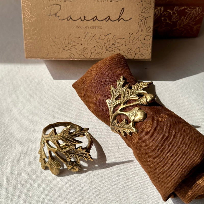 Buy Phool Napkin Rings | Brass Table Decor | Handcrafted | Shop Verified Sustainable Table Decor on Brown Living™