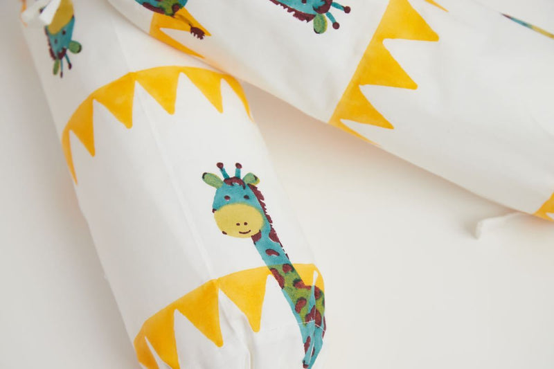 Buy Pillow & Bolster Set - Gira The Giraffe - Yellow | Shop Verified Sustainable Bed Linens on Brown Living™