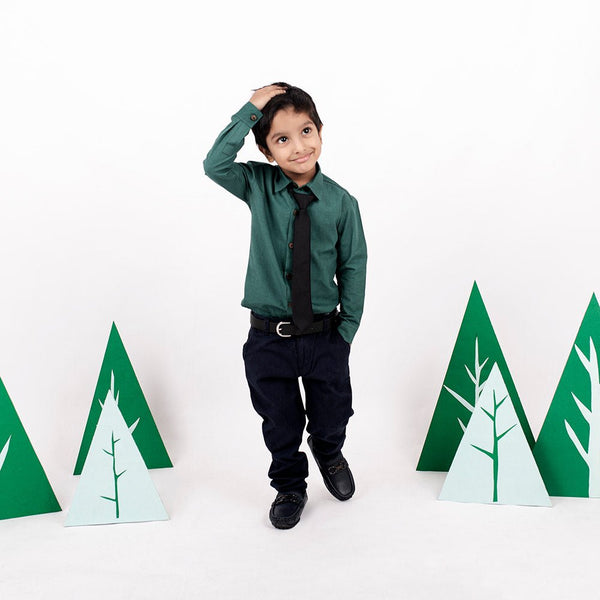 Buy Pine Formal Shirt for boys | Kids clothing | Shop Verified Sustainable Kids Shirts on Brown Living™