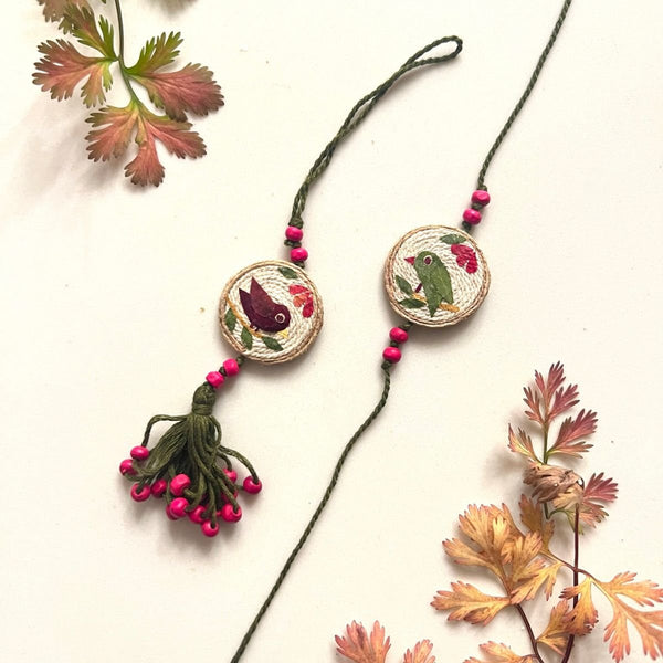 Buy Plantable Lovebirds Rakhi & Lumba Set | Shop Verified Sustainable Rakhi on Brown Living™