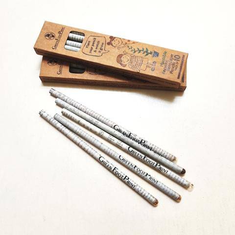 Buy Plantable Recycled News paper Seed Pencils - Pack of 10 pencils | Shop Verified Sustainable Pencils on Brown Living™