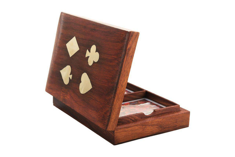 Buy Playing Cards Set of 2 in Handmade Wooden Antique Storage Box | Shop Verified Sustainable Learning & Educational Toys on Brown Living™