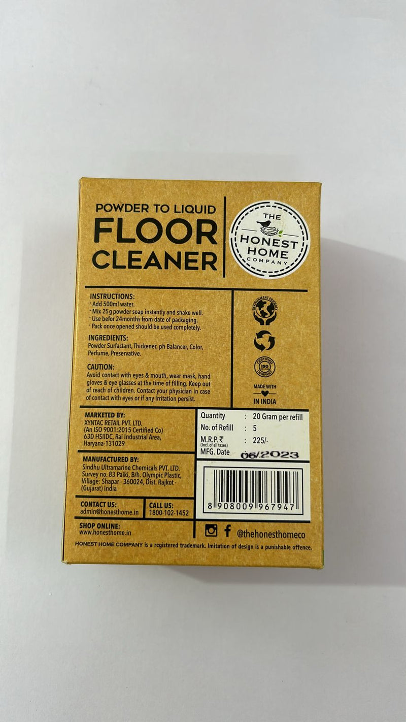 Powder to Liquid Floor Cleaner Refill- 2.5L (5x500ml)- Lemon | Verified Sustainable Cleaning Supplies on Brown Living™