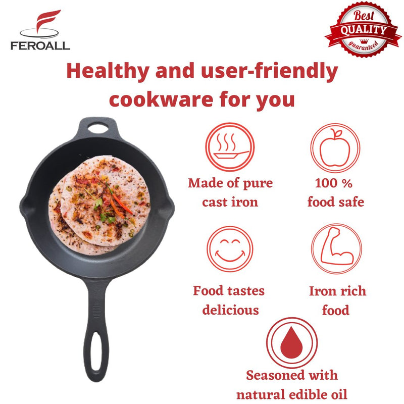 Buy Pre-seasoned Smooth Cast Iron Skillet (Small ) | Shop Verified Sustainable Cookware on Brown Living™