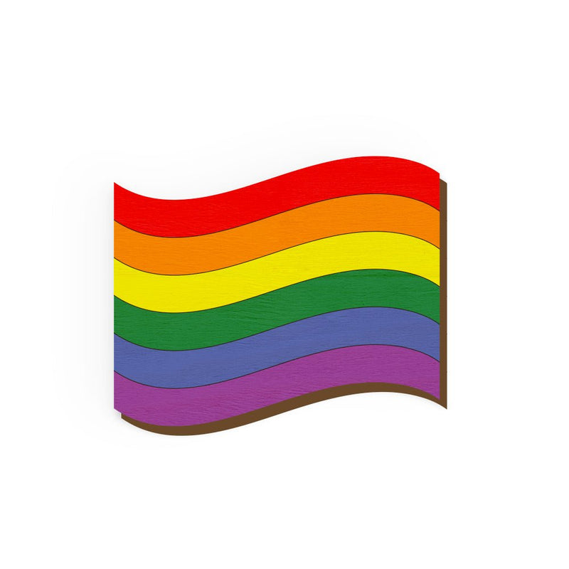 Buy Pride Flag Hand Painted Wooden Magnet | Shop Verified Sustainable Stationery on Brown Living™