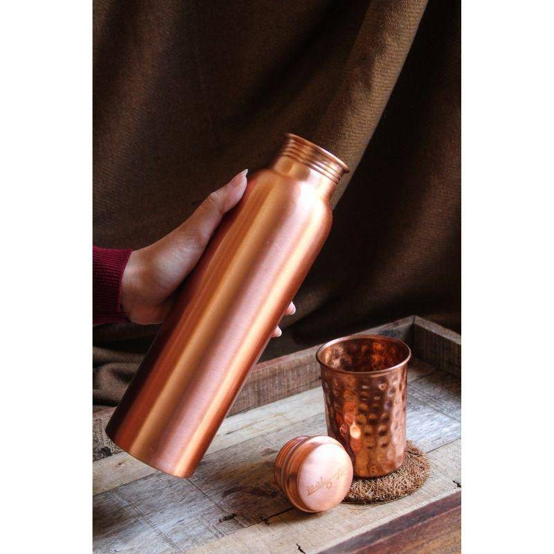 Buy Pure Copper Bottle with FREE Cotton Bag | Shop Verified Sustainable Bottles & Sippers on Brown Living™