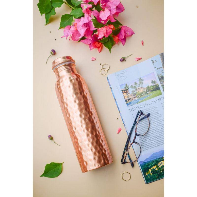 Buy Pure Hammered Copper Bottle | FREE Cotton bag - Taal Mell | Shop Verified Sustainable Bottles & Sippers on Brown Living™