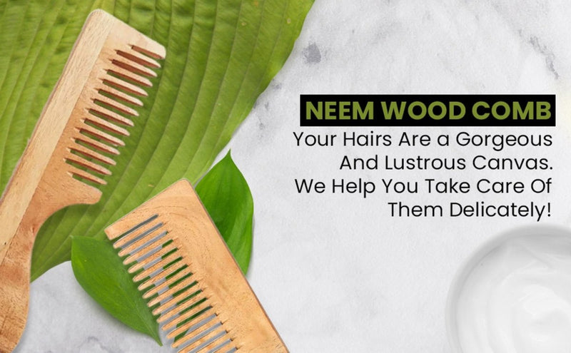 Pure Kacchi Neem Wood Comb Pack Combo -01 (Pack of 2) | Verified Sustainable Hair Comb on Brown Living™