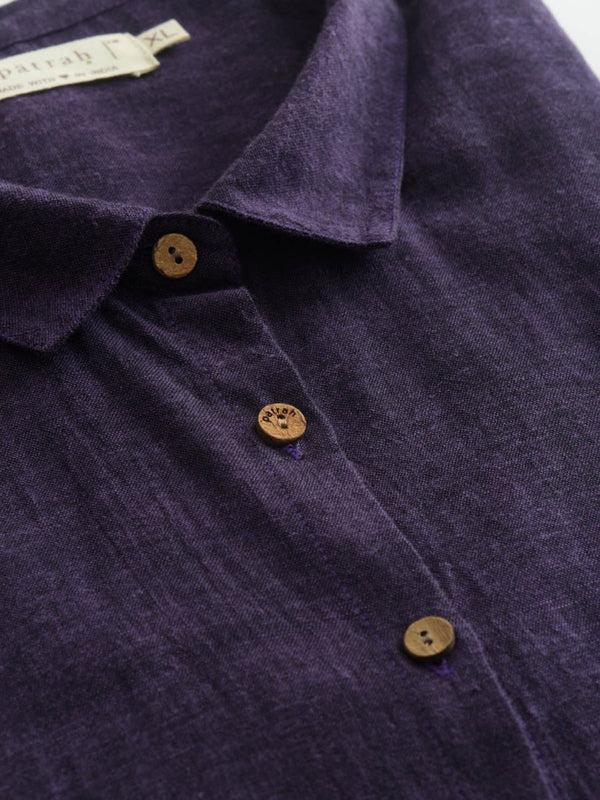 Buy Purple Handwoven Overlay Kurta Shirt | Shop Verified Sustainable Mens Shirt on Brown Living™