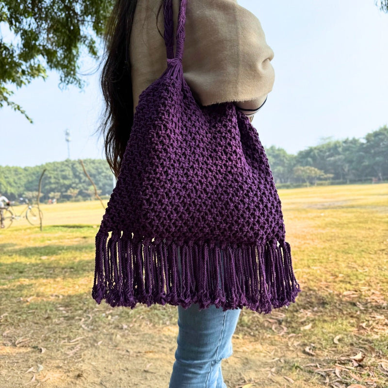 Purple Hobo Handmade Bag | Verified Sustainable Bags on Brown Living™