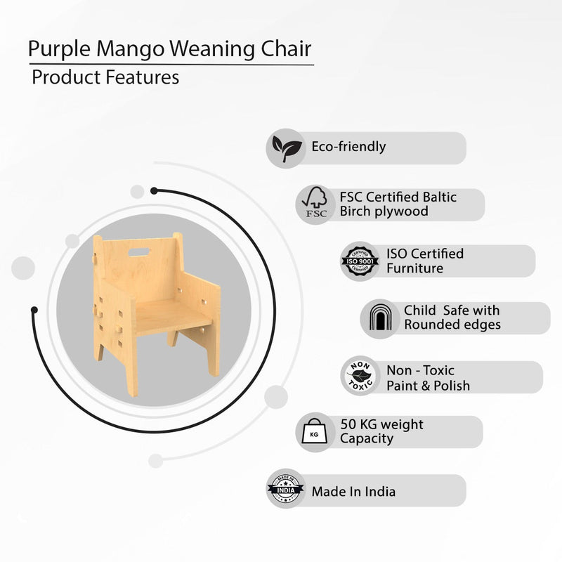 Buy Purple Mango Wooden Weaning Chair | Shop Verified Sustainable Decor & Artefacts on Brown Living™