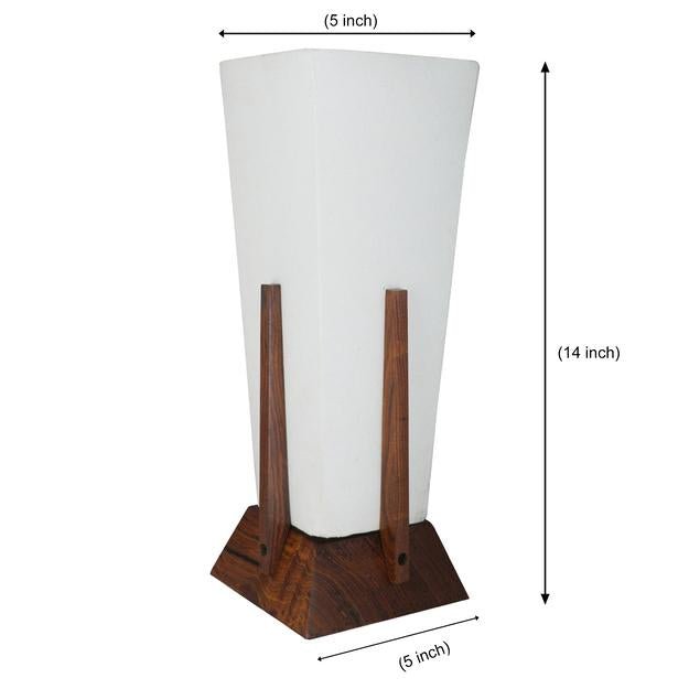 Buy Wooden Table Lamp for Bedroom | Home Decorative (Brown - 14'' Inch x 14" inch) | Shop Verified Sustainable Lamps & Lighting on Brown Living™