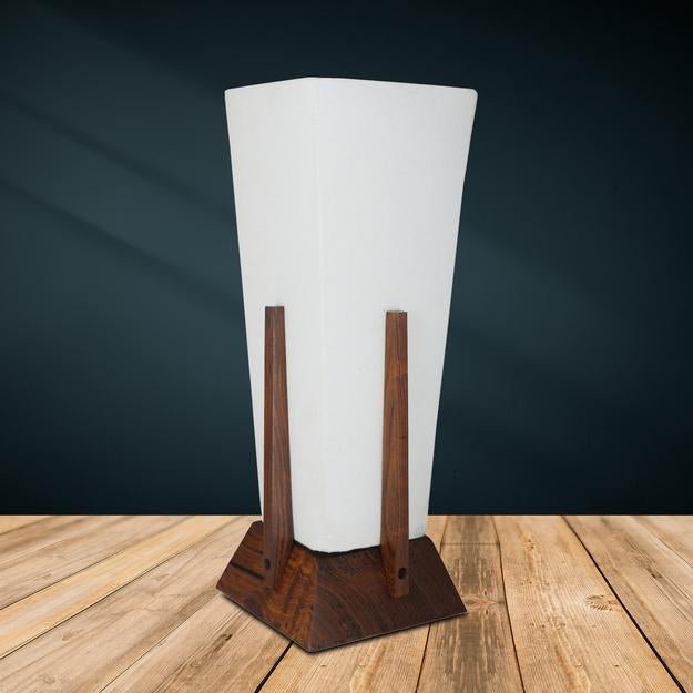 Buy Wooden Table Lamp for Bedroom | Home Decorative (Brown - 14'' Inch x 14" inch) | Shop Verified Sustainable Lamps & Lighting on Brown Living™