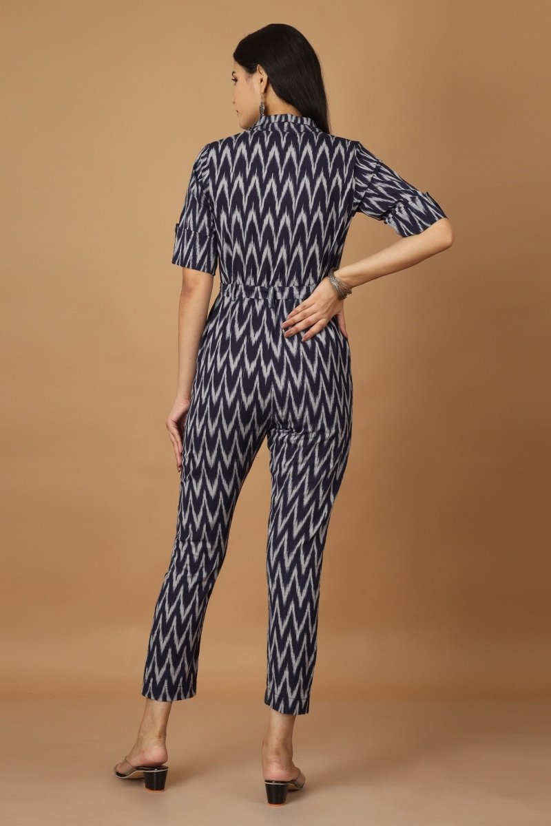 Buy Raat Ikat Cotton Jumpsuit | Shop Verified Sustainable Womens Jumpsuit on Brown Living™