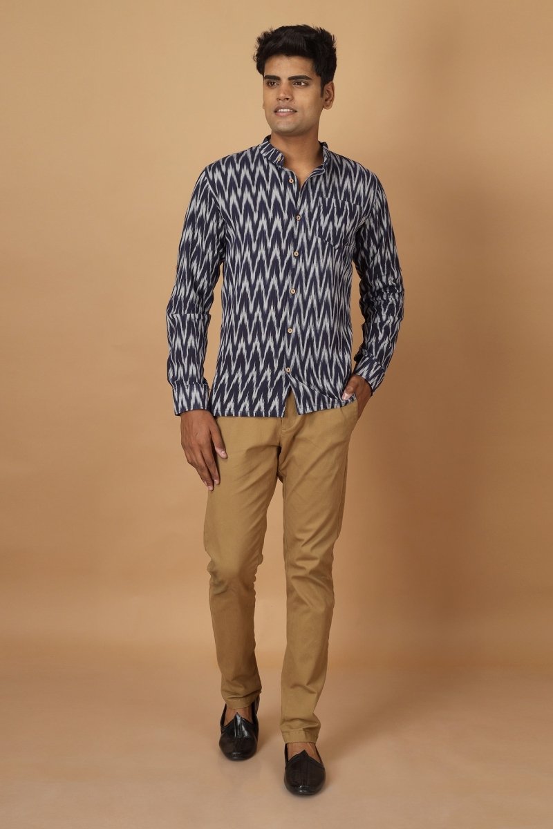 Buy Raat Ikat Mens Cotton Shirt | Shop Verified Sustainable Products on Brown Living