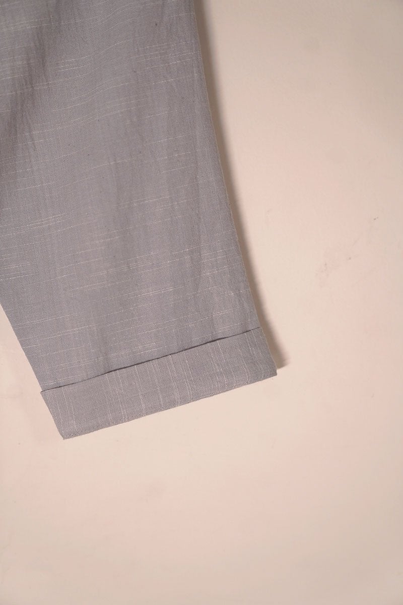 Buy Rain Drops Keep Falling' Unisex Pyjamas In Handwoven Grey Slub | Shop Verified Sustainable Kids Pants on Brown Living™