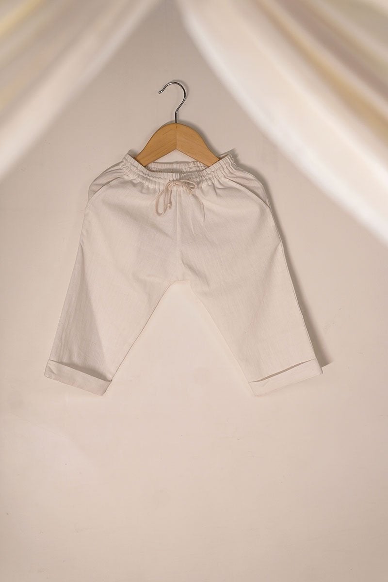 Buy Rain Drops Keep Falling' Unisex Pyjamas In Handwoven White Cotton | Shop Verified Sustainable Kids Pants on Brown Living™