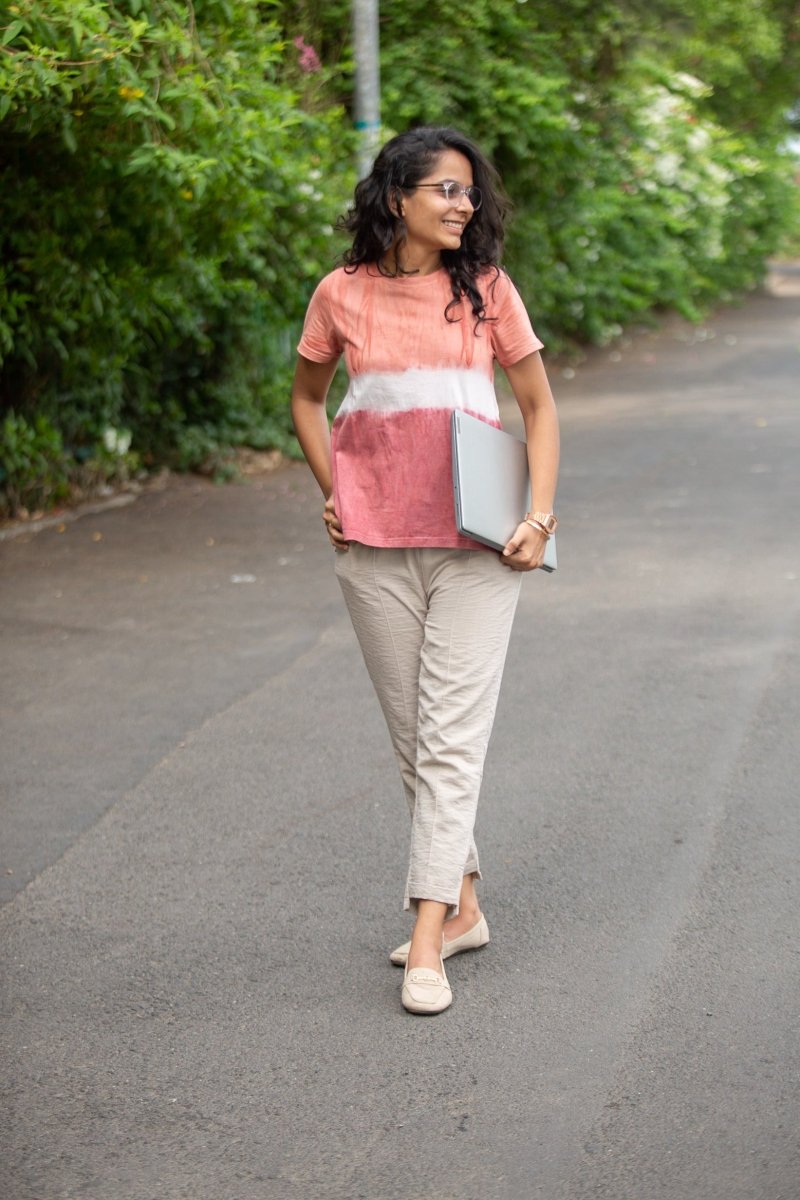 Buy Rare Red Ombre Women's A-Line Organic Cotton Top | Shop Verified Sustainable Products on Brown Living