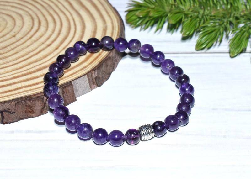 Buy Real Amethyst Stone Healing Bracelet - Purple | Shop Verified Sustainable Womens Accessories on Brown Living™