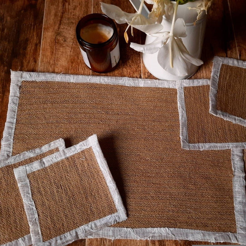 Buy Rectangular Jute Placemats- Set of 4 | Shop Verified Sustainable Table Decor on Brown Living™