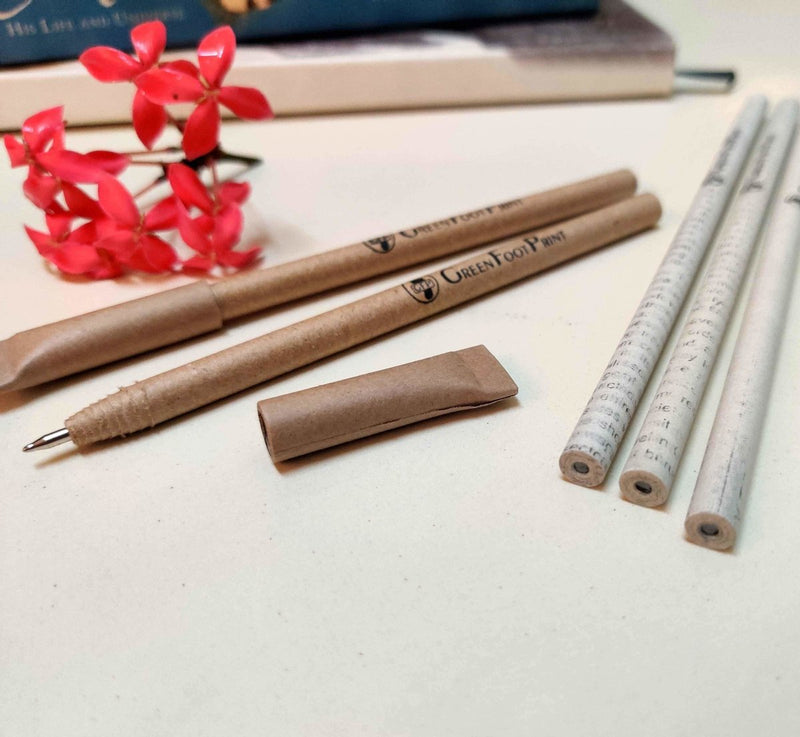 Buy Recycled Paper Pencils & Paper Pens Combo | Shop Verified Sustainable Pen & Pencil Sets on Brown Living™