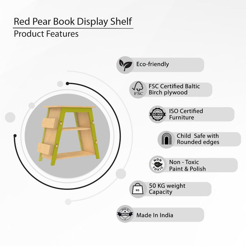 Buy Red Pear | Wooden Bookshelf | Shop Verified Sustainable Decor & Artefacts on Brown Living™