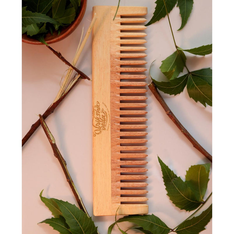 Buy Regular Wide Tooth Neem Wood Comb | Shop Verified Sustainable Hair Comb on Brown Living™