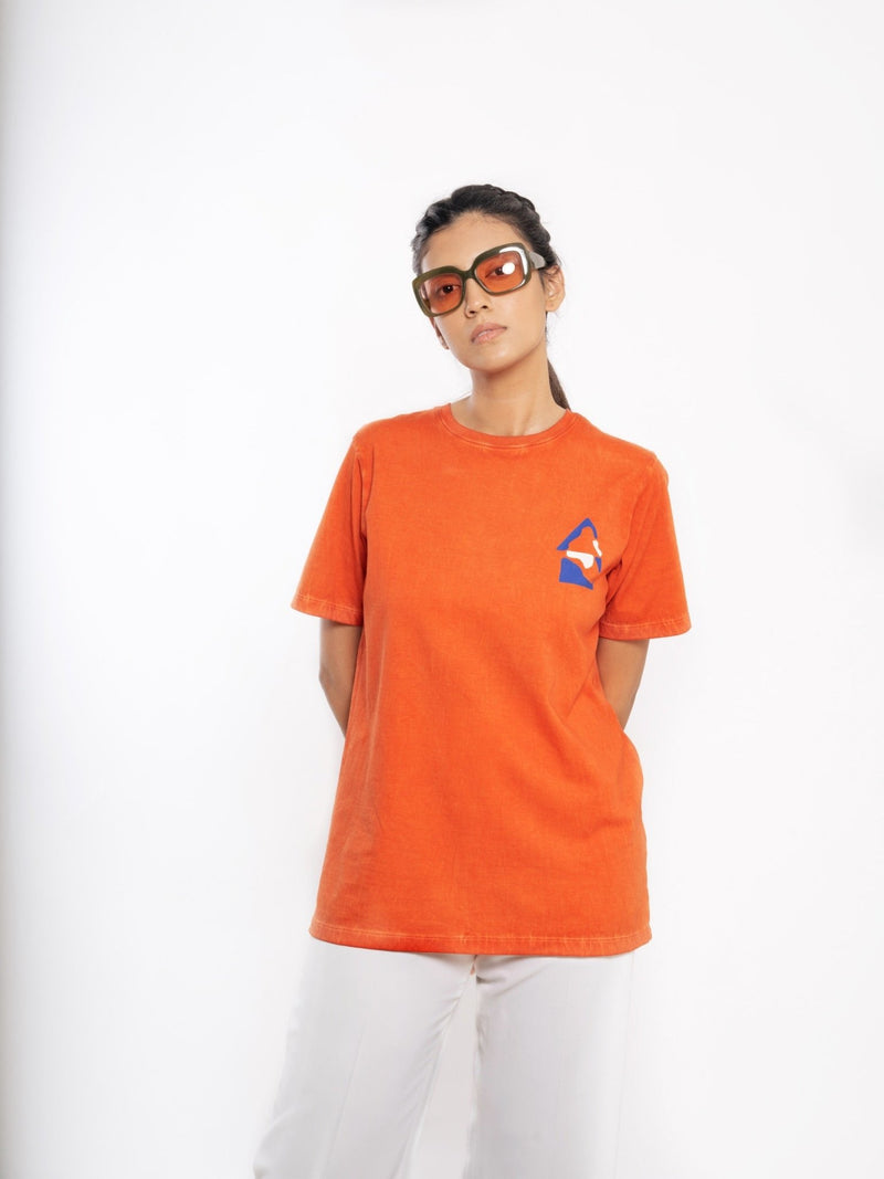 Rekindle- 100% Organic Cotton Unisex Tee - Orange | Verified Sustainable Womens T-Shirt on Brown Living™