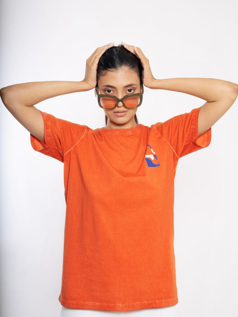 Rekindle- 100% Organic Cotton Unisex Tee - Orange | Verified Sustainable Womens T-Shirt on Brown Living™